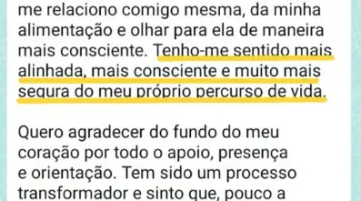 Depoimento de cliente — Depois: mais calma e clareza no dia-a-dia.